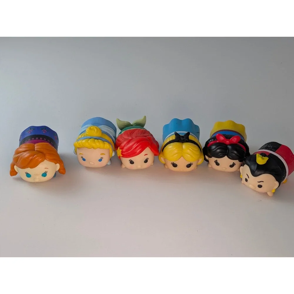 Disney Princess Tsum Tsum Vinyl Figure Lot of 6 Anna Ariel Snow White Evil Queen